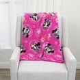 thumbnail image 3 of Disney Minnie Mouse Plush Toddler Blanket, Pink, 40"x50", Girl, 3 of 7