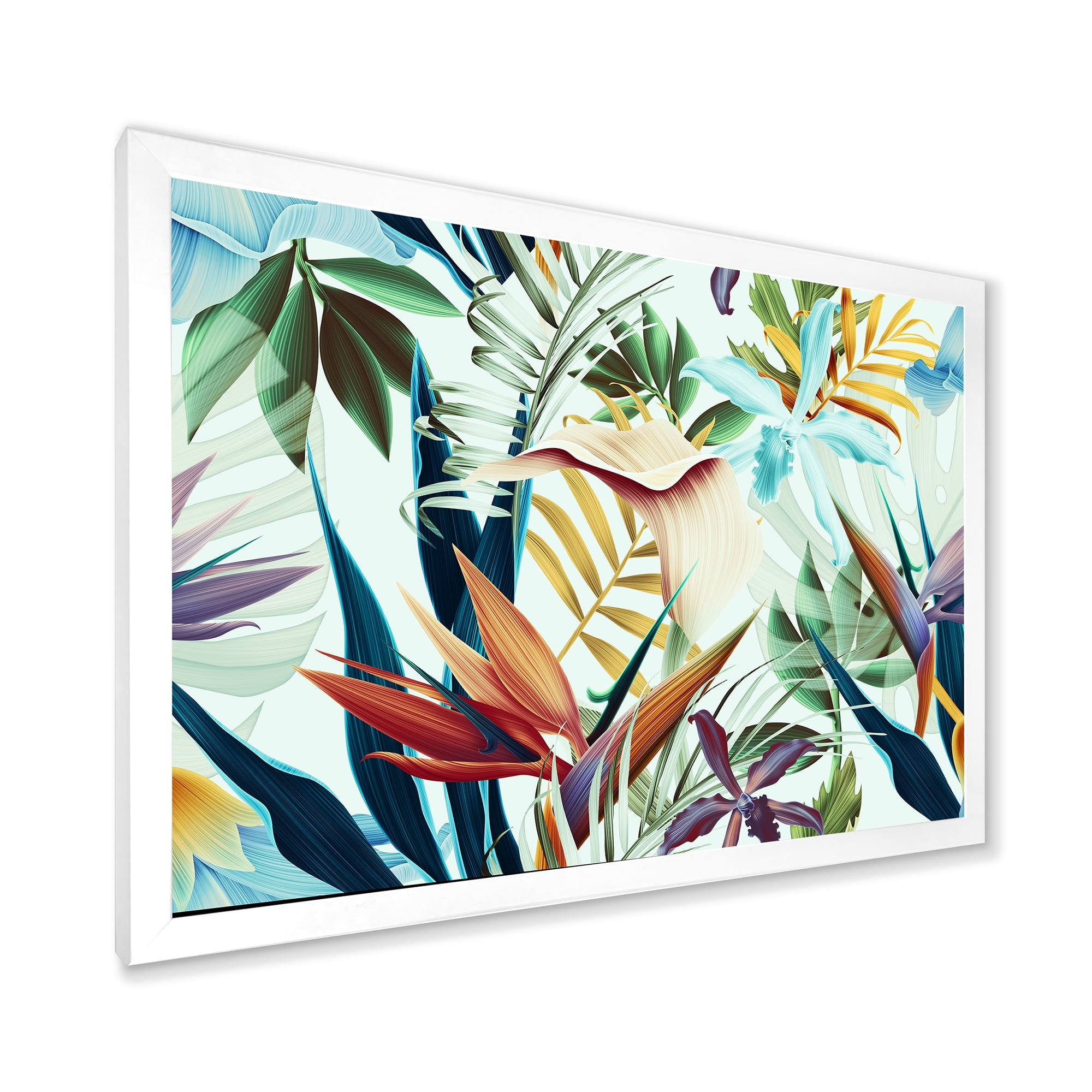 Designart 'VIntage Tropical Flowers I' Tropical Framed Art Print