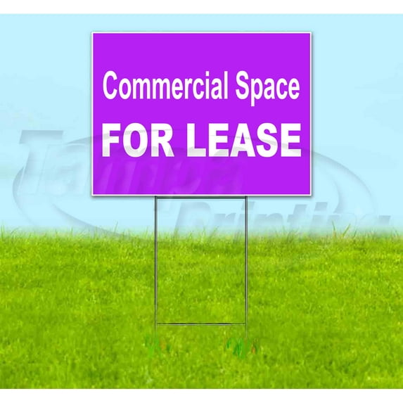 Commercial Space For Lease (18" x 24") Yard Sign, Includes Metal Step Stake