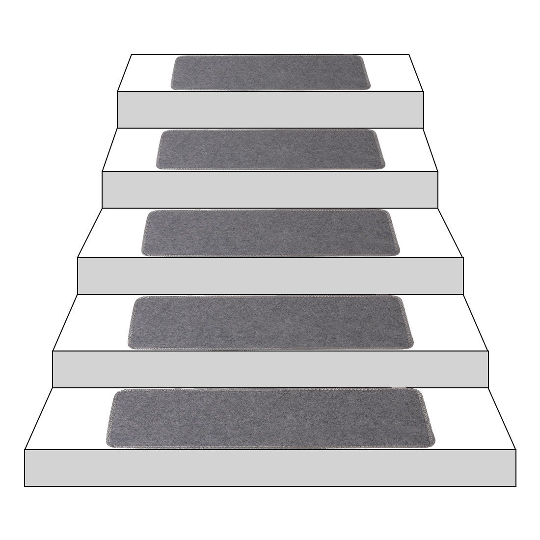 Polypropylene Fiber Nonslip Floor Staircase Stair Mat Pad Rug Gray