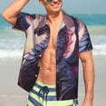thumbnail image 5 of KLL Men's Hawaiian Shirt Short Sleeve Button Down Beach Shirts-Dragon, 5 of 5