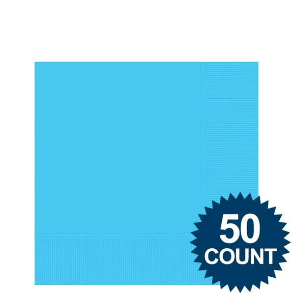 Bright Blue 2-Ply Beverage Napkins, 50ct. - Party Supplies