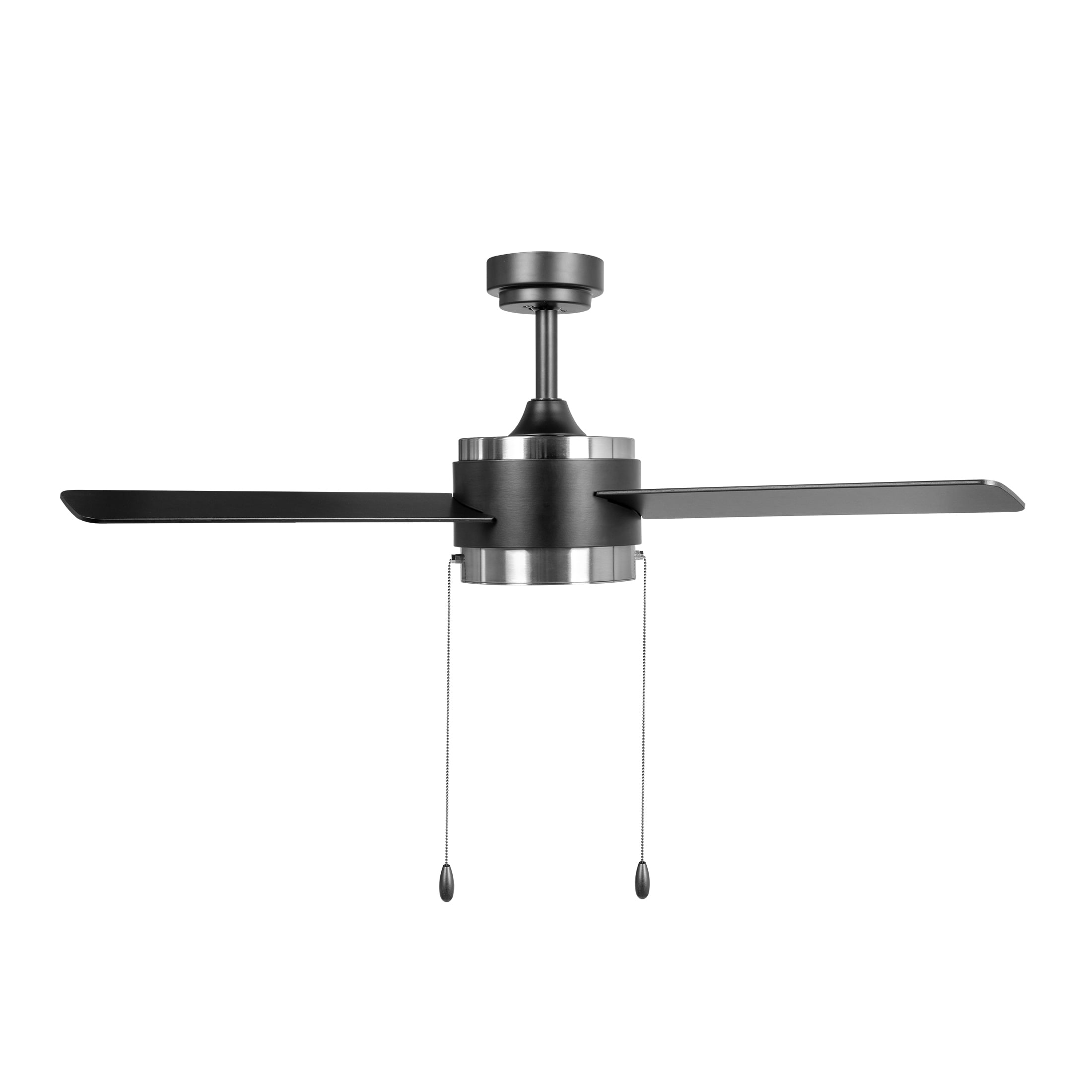 Better Homes & Gardens 44" Satin Nickel & Black 3 Blade Indoor Ceiling Fan, Reverse Airflow