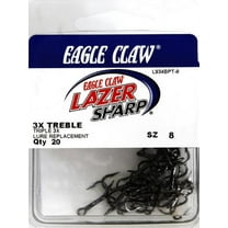 Lazer Sharp L934BPTH-8 3X Treble] Hook, Black, Size 8, 20 Pack
