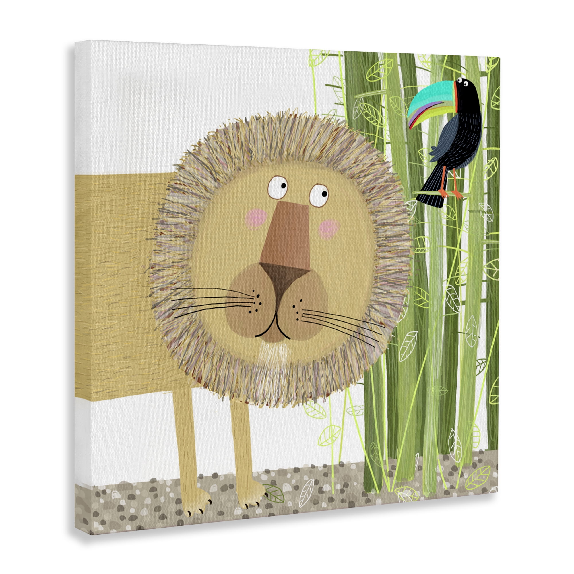 Stupell Industries Lion with Bamboo Trees & Toucan Canvas Wall Art, design by Carla Daly