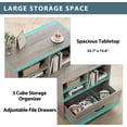 thumbnail image 5 of LVB Lateral Wood File Cabinet with Drawer, Farmhouse Printer Filing Cabinet with Storage for Legal Letter A4, Wooden Printer Stand with Hanging File Organizer Shelves for Home Office, 32.7 in, Greige, 5 of 9