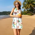 thumbnail image 3 of Balery Pretty Floral With Leaves Vestidos de verano para mujer con estampado: vestido holgado sin mangas, vestido playero informal y cómodo para días calurosos., 3 of 7