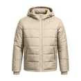 thumbnail image 4 of Turilly Men's Solid Color Hooded Jackets Winter Warm Cotton Padded Jacket for Men, 4 of 6