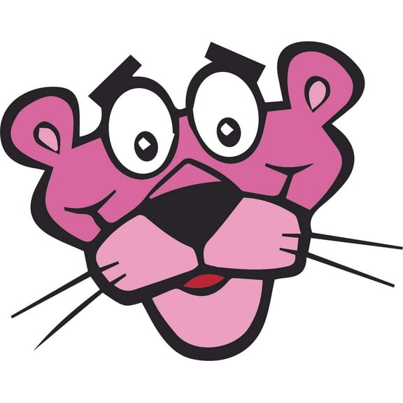 Pink Panther Cartoon Show Smiling Face Customized Wall Decal - Custom Vinyl Wall Art - Personalized Name - Baby Girls Boys Kids Bedroom Wall Decal Room Decor Wall Stickers Decoration Size (30x30 inch)