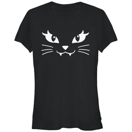 Junior Faces - Juniors' Kitty Cat Face T-Shirt