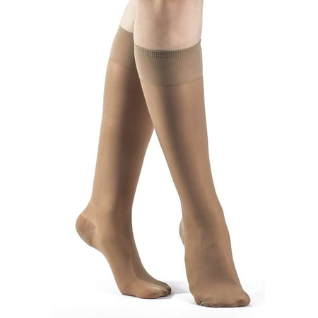 Sigvaris Well Being 120 Women's 15-20 Closed Toe Knee High Compression Stockings Taupe A