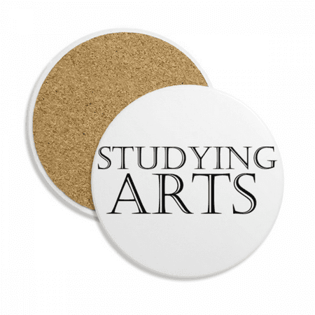 

Short Phrase Studying Arts Coaster Cup Mug Tabletop Protection Absorbent Stone