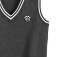 thumbnail image 6 of Mifsaly Boys Girls Knit Sweater Vest Kids V-Neck Sleeveless Pullover Uniform Striped Trim Preppy School Outfits, 6 of 6