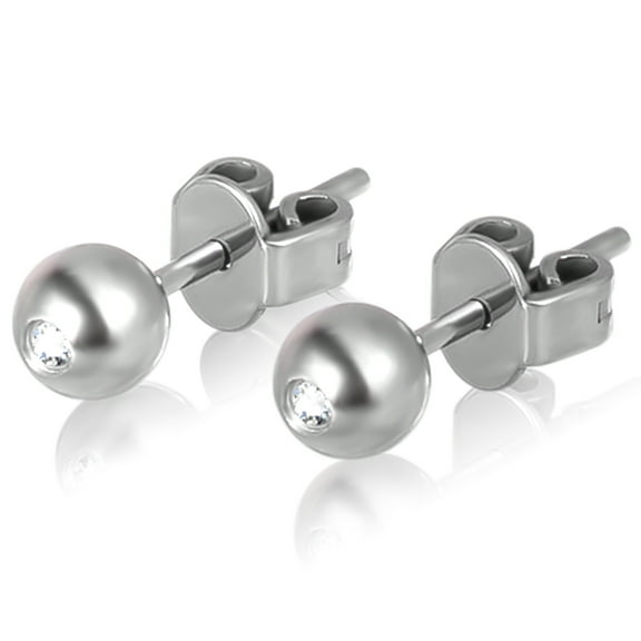 G23 Titanium Ball Stud Earrings,Hypoallergenic CZ Stud Earring for Sensitive Ears for Women
