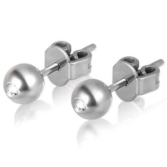 G23 Titanium Ball Stud Earrings,Hypoallergenic CZ Stud Earring for Sensitive Ears for Women and Girls