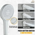 thumbnail image 4 of CASAINC 5-Spray Dual Shower Head 16 in. Round Wall Mount Fixed and Handheld Shower Head 2.5 Thermostatic in Matte White, 4 of 9