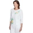 thumbnail image 3 of Alfred Dunner Womens Petite Embroidered Pineapple Top, 3 of 4