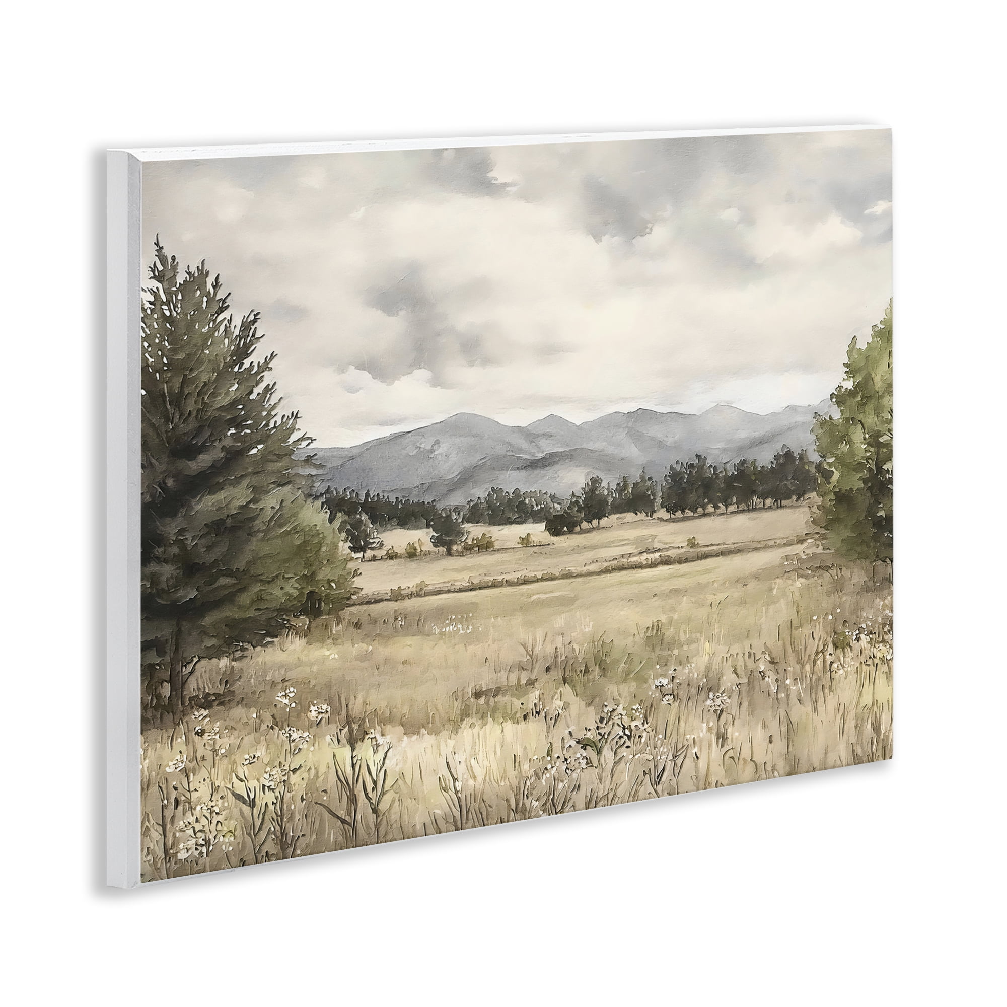 Stupell Industries Muted Mountain Meadow Wall Plaque Art, design by Riley B