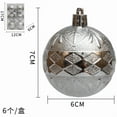 thumbnail image 2 of 6-Pack 6cm Double Rhombus Embossed Christmas Ball Ornaments, Metallic Plated Xmas Tree Hanging Decor for a Modern Holiday Home Glam, 2 of 2