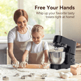 thumbnail image 2 of Yumystori Stand Mixer, 12 Speed 6.5 Quart Tilt-Head Kitchen Electric Food Mixer with Beater, Dough Hook and Wire Whip, 2 of 8