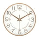 thumbnail image 1 of Reloj de pared de 8 pulgadas, a batería, silencioso, sin tictac, reloj redondo moderno, dorado, 1 of 6