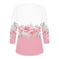 thumbnail image 4 of Fiudx Liquidación de Ahorros de Verano Blusa de Manga 3/4 a La Moda para Mujer, Camiseta Estampada, Top Informal, 4 of 5