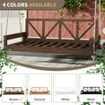 thumbnail image 6 of Miekor Furniture Acacia Wood Twin Size Patio Swing Bed Modern Porch Swing Hanging Bed Frame with 16.4ft Hemp Ropes for Garden,Backyard,Brown 07902, 6 of 12