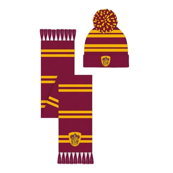 Harry Potter Adult Gryffindor Hat And Scarf Set