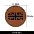 thumbnail image 2 of United Kingdom Flag Union Jack 2.5" Faux Leather Round Engraved Iron-On Patch - Brown, 2 of 6