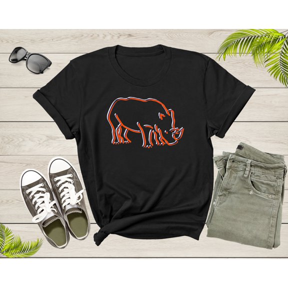 Colorful Rhinoceros Hippopotamus Wild Hippo Animal Wildlife T-Shirt Rhino Lover Gift Graphic T Shirt for Men Women Boys Girls Teens Tshirt