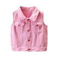 thumbnail image 7 of Girls Classic Blue Jean Vest Embroidered Little Bear Bow Toddler Outerwear Casual Cute Coat, 7 of 7