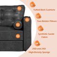 thumbnail image 5 of YODOLLA 84.2” Modern Sofas and Couches with 2 Bolster Pillows Mid Century Modern Sofa for The Living Room-Black, 5 of 8