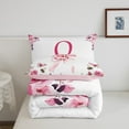 thumbnail image 4 of Floral Initial Letter O Comforter Set,Valentine's Day Bedding Set Full,ABC's Butterfly Honeybee Down Comforter,Princess Bow Bed Set with 2 Pillowcases for Bedroom, 4 of 6