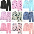 thumbnail image 5 of Pijamas bonitos de algodón para mujer, camisetas de manga larga y pantalones con bolsillos, ropa informal de estar por casa con lunares., 5 of 5