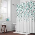 thumbnail image 5 of Teal Turquoise Grey Floral Fabric Shower Curtain Spring Flowers Washable Shower Curtains for Bathroom, Waterproof Bath Curtain with Hooks Home Decor 36x72in, 5 of 8