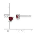 thumbnail image 2 of FB Jewels Sterling Silver 4mm Heart Created Ruby Post Earrings, 2 of 2