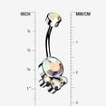 thumbnail image 2 of BM25 Majestic Sparkle Bali Internally Threaded Belly Button Ring-Aurora Borealis, 2 of 4