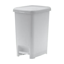 Superio Slim Trash Can, Outdoor and Indoor Step On Foot Pedal, 6.5 Gallon - White Smoke