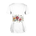 thumbnail image 7 of DPTALR George Women's Print Round Neck Short Sleeve T-Shirts,White,Size XL, 7 of 7