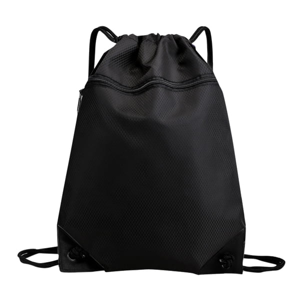 Mochila con Cordón Bolsa Deportiva con Bolsillo Frontal con Cremallera y Bolsillo Interior Saco