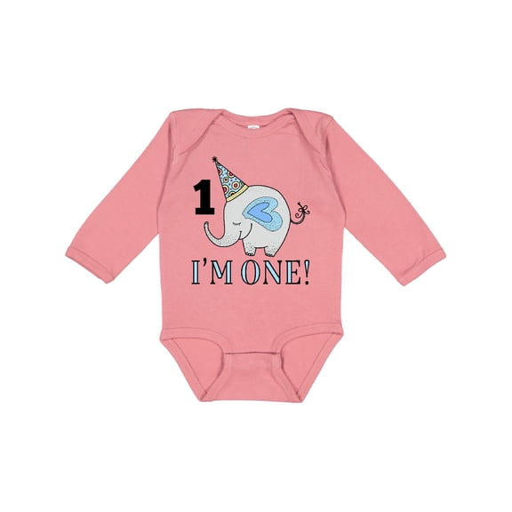 Inktastic First Birthday 1 Year Old Boy Boys or Girls Long Sleeve Baby Bodysuit