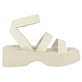 thumbnail image 3 of Forever Shoes Women Sandals Double Straps Light Weight Flatform Platform Elastic LEXI-23 Light Beige Bone 8.5, 3 of 3