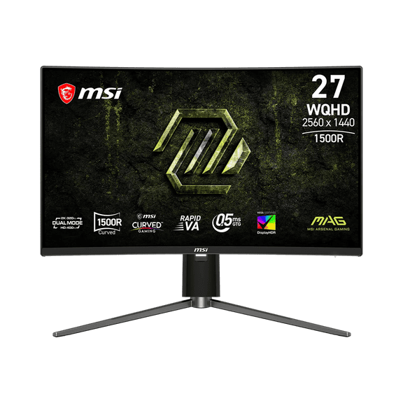 MSI MAG 274CQPDF X32 27" WQHD (2560 x 1440, 320Hz) & HD (1280 x 720, 400Hz) Dual Mode Curved Gaming Monitor, 1500R, 0.5ms (GtG), AI Navigator, VESA DisplayHDR 400