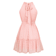 thumbnail image 2 of Sleeveless Backless Ruffle Dress Pink L, 2 of 9