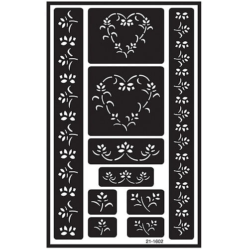 Over 'N' Over Re-usable Glass Etching Stencil FLOWER BORDERS 