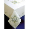 Stamped White Tablecloth For Embroidery 58"X90"-Forget Me Not, Pk 1, Tobin