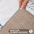 thumbnail image 4 of Superior Inaya Striped Shag Washable Bath Rug, Set of 2, Large, White/Navy Blue, 4 of 11