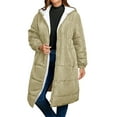 thumbnail image 2 of Karight Women's Winter Coats Plus Size Reversible Fleece Jackets Hooded Lightweight Oversized Long Down Coat for Commute Travel, 2 of 9