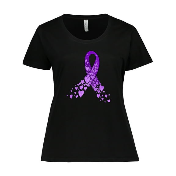 Inktastic Alzheimer's Awareness Purple Ribbon made of Heart Women's Plus Size T-Shirt
