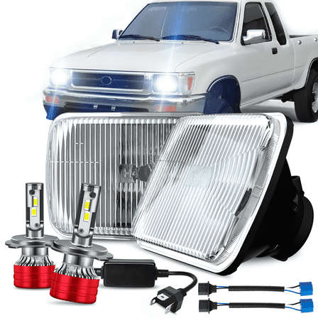 LED Headlight Assembly Set 2 Piece - Compatible with 1982 - 1995 Toyota Pickup 1983 1984 1985 1986 1987 1988 1989 1990 1991 1992 1993 1994